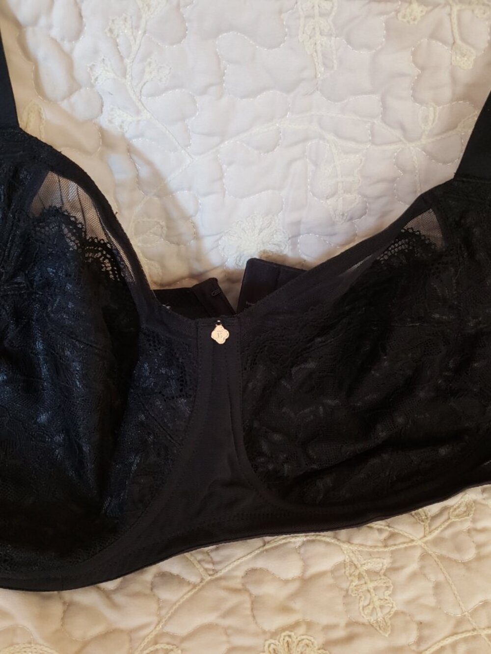 BNWoT BREEZIES intimates jet black floral lace (40DD)